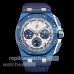 Super Clone LS Factory Audemars Piguet Royal Oak Offshore 26420 Blue Leather Strap Watch 
